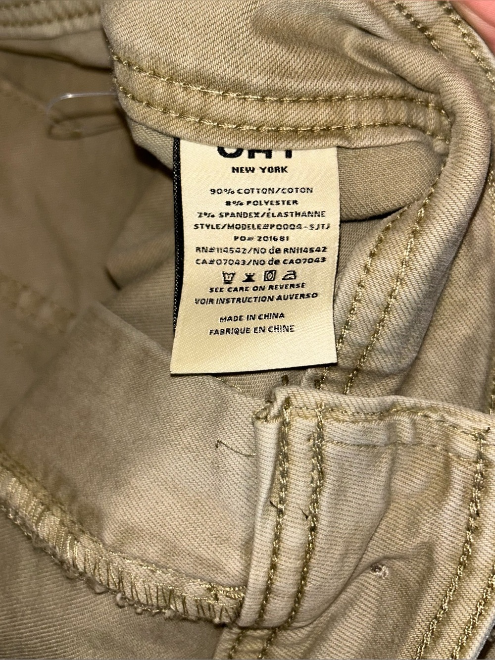 Oat New York Wide Leg High Rise Olive Jeans Raw Hem - Picture 5 of 6